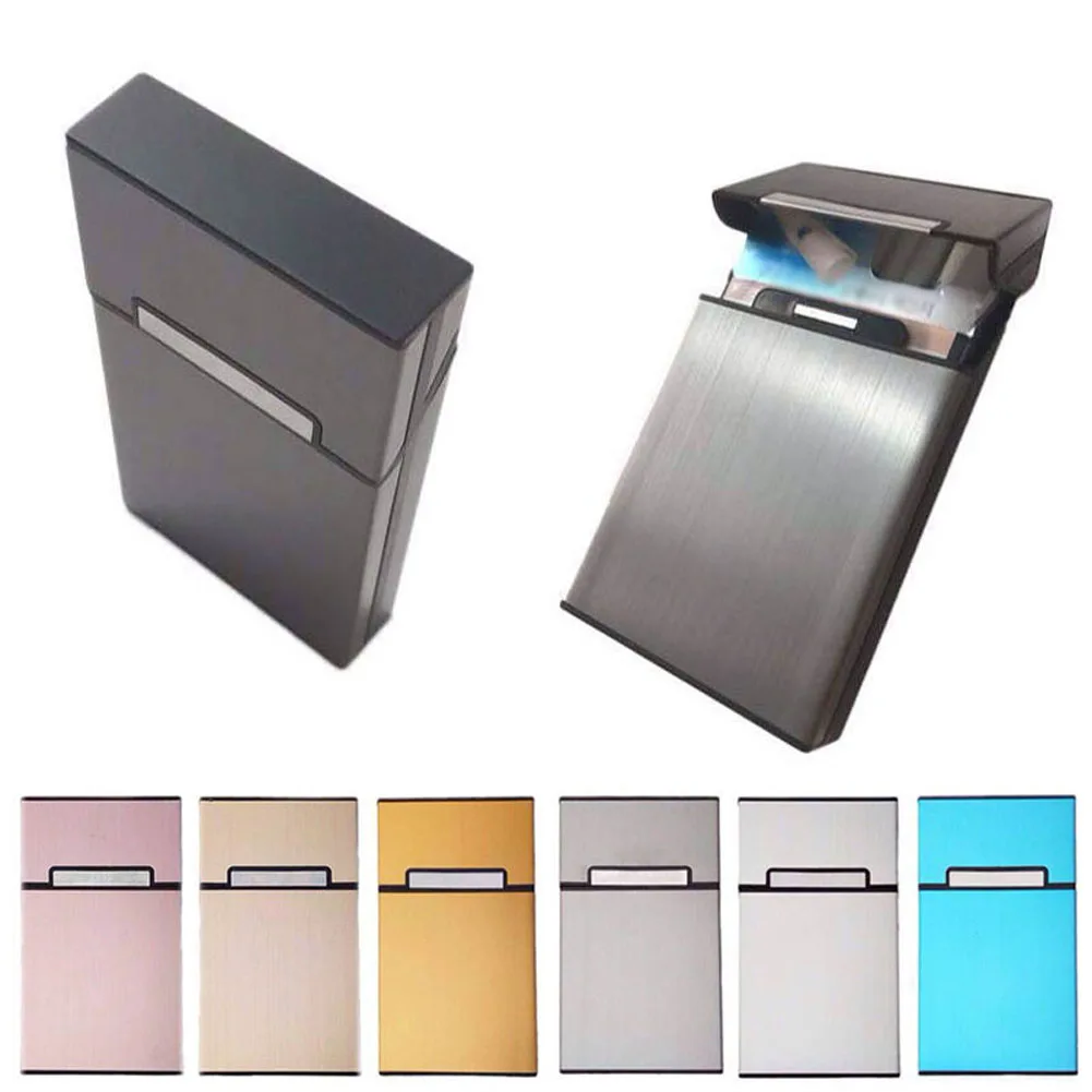 

Portable Woman Ladies Cigarettes Case Holder Aluminum Alloy Pocket Smoking Box Gift TB Sale