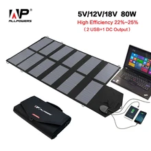ALLPOWERS Fold Panneau Solaire 18 V 80 W Panneau Solaire Chargeur pour iPhone Sumsung HTC Téléphones Lenovo HP Dell Acer Ordinateurs Portables et ainsi de suite.