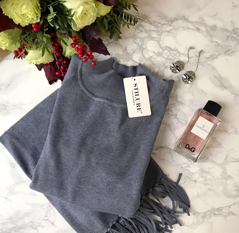 

2017 Winter 2 Two Piece Set Knitted Sweater Tassel Skirt Suits Elastic Waist Skirts Tracksuit Warm Pullovers Femme Outfits Mujer