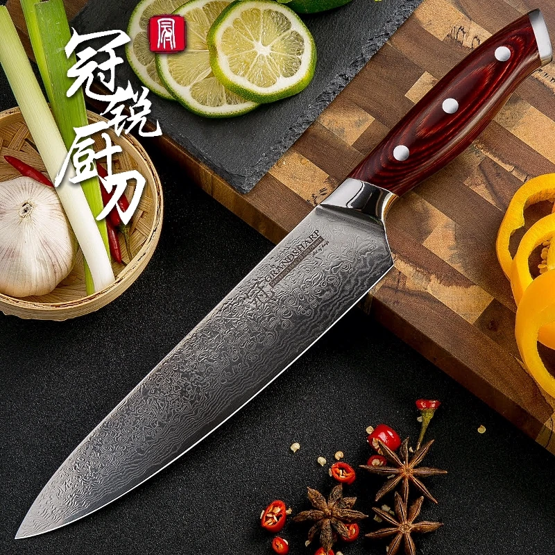  Grandsharp Japanese Damascus Chef Knife 67 Layers Pakka Wood Handle PRO Damascus Chef Knife VG10 Da - 32887057918