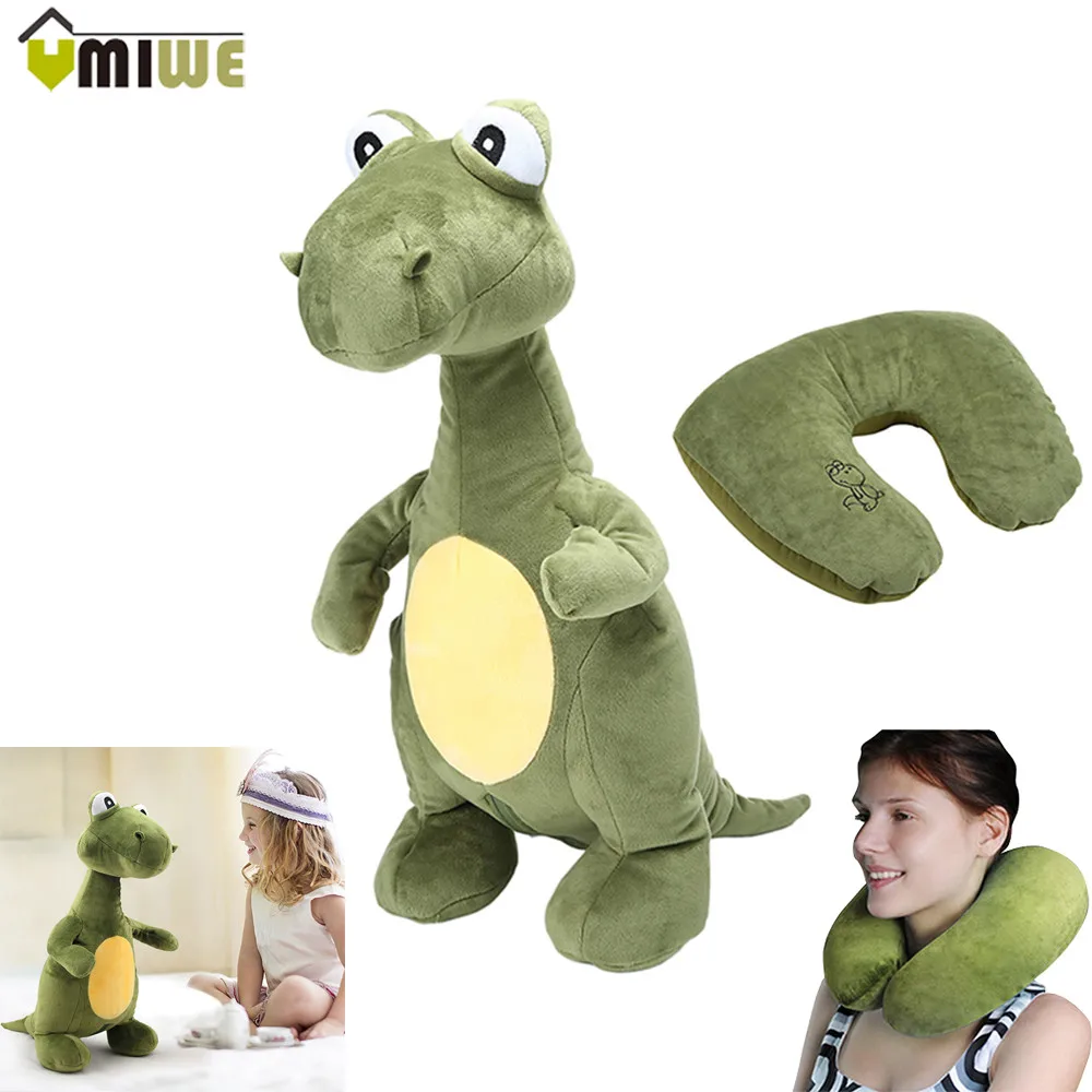 

Creative Lovely Animal Dinosaur U-pillow Travel Pillow Convertible 2-in-1 Adorable Companion U-Shaped Children Kids Toys Pillow