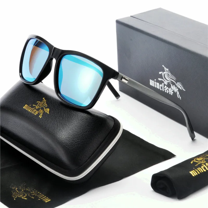 blue lens Поляризованные солнцезащитные очки мужские UV400 высокого качества квадратные женские очки мужские вождения алюминиевые магниевые солнцезащитные очки FML - Цвет линз: blue lens