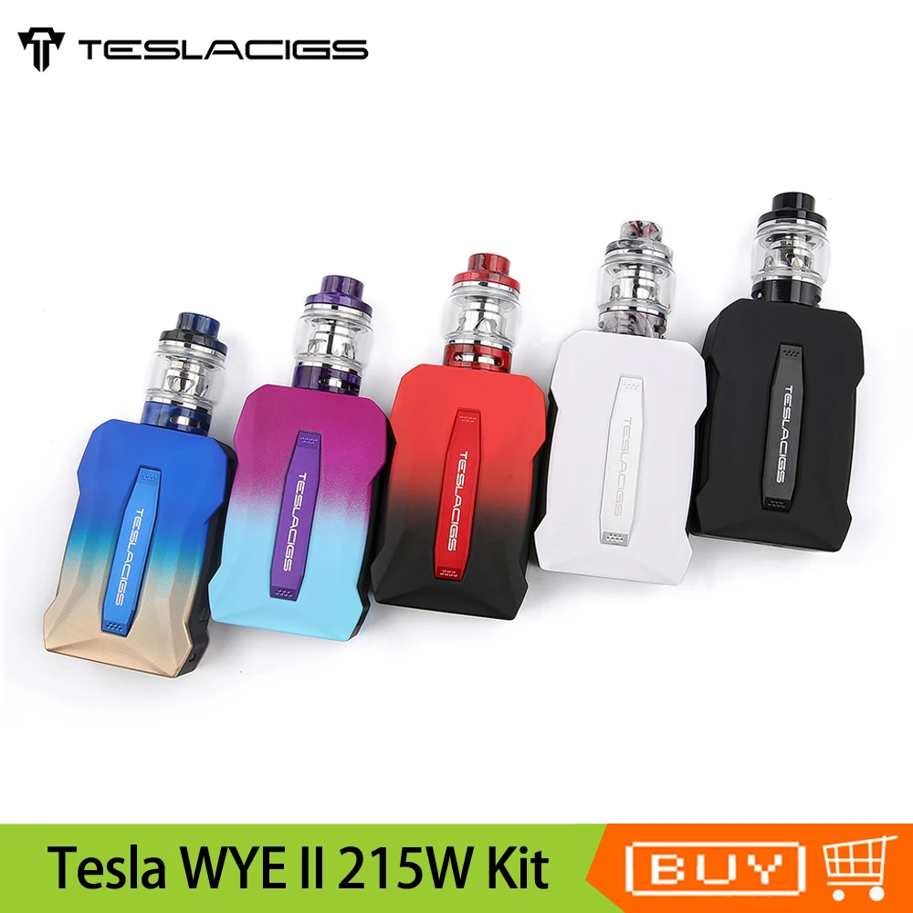 Оригинальный набор Teslacigs Tesla WYE II бокс мод 215 Вт с баком из смолы 4 мл/6 мл вейп