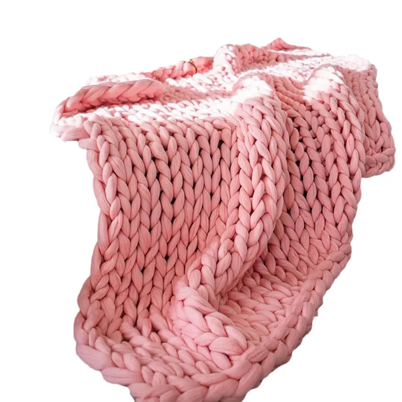 Chunky Knitted Blankets throws Acrylic Fibers Advanced Blanket Ultra