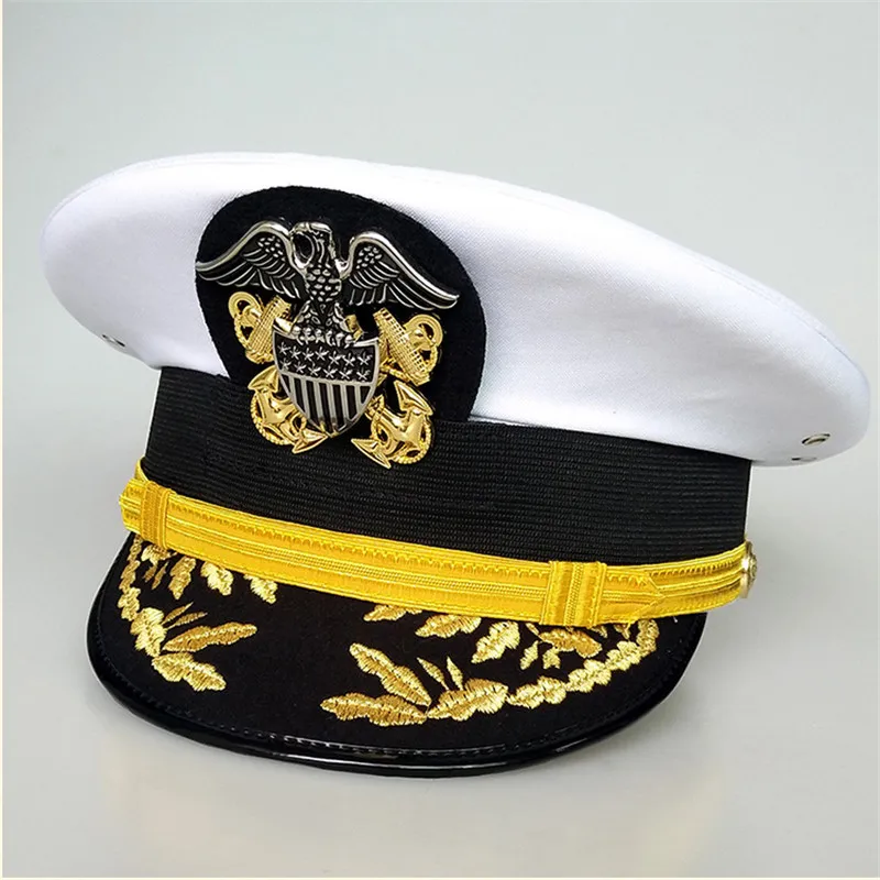  army hat American officer Visor hats men for cosplay military eagle emblem hats Halloween Christmas