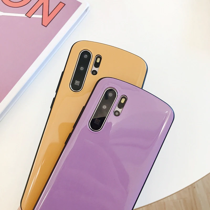 Глянцевые чехлы для huawei P30 P20 mate 20 Pro 20X однотонный яркий цветной дуговой мягкий чехол для Honor 8X10 V20 Nova 3 3i 4 чехлы