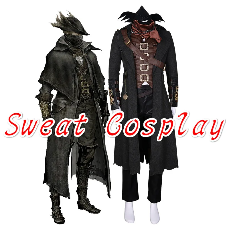 

High Quality Game Bloodborne The Hunter Costume Full Set Adult Men Party Halloween Cosplay Costume Custom Made