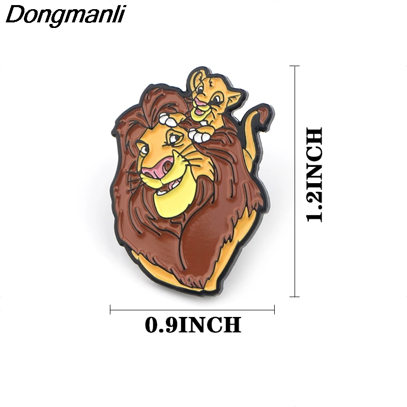 P3889 Dongmanli модные аниме Король Лев крутые металлические эмалированные броши и коллекция булавок нагрудные значки ювелирные изделия