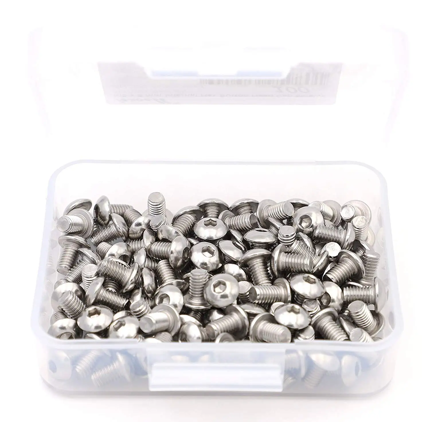 

100 Pcs M5 x 8 mm 304 Stainless Steel Internal Hex Drive Button Head Cap Screws, Come in an Easy-use Storage Case