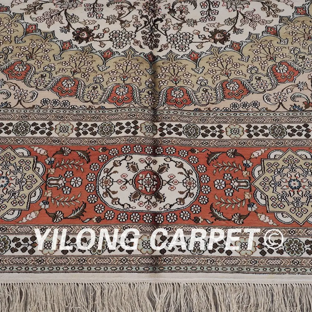 Yilong 10'x14 традиционного персидского дизайна ковер ручной работы прочный ковры ручной работы шелк (ZW003M10x14)