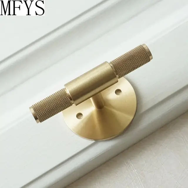 1 2 Unique Pure Copper Brass T Knobs Cabinet Knob Pull Handle