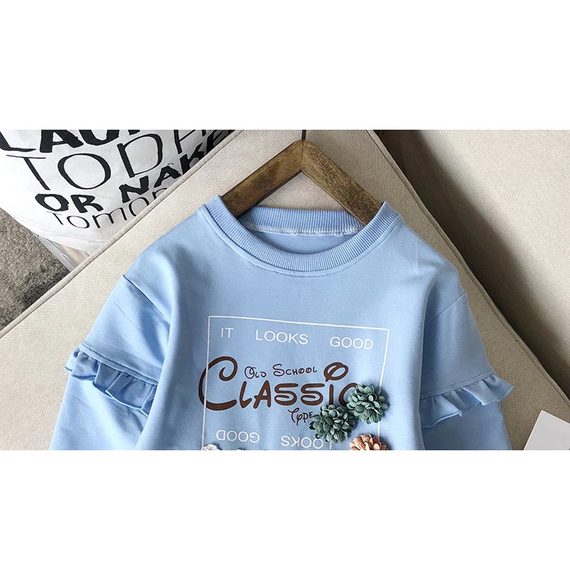 LOVE DD& MM/платья для девочек коллекция года, новая весенняя Детская Одежда модное свободное платье-свитер с длинными рукавами в стиле Харадзюку с буквами для девочек