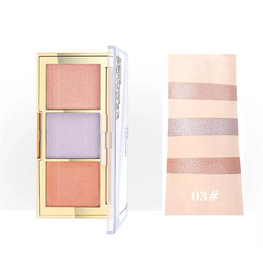 3 цветные жемчужные уход за кожей лица Контурирование пудрой Make Up пигмент из