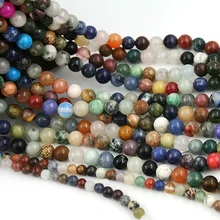 Venda quente natureza garment pedra grânulos espaçador solta grânulos encantos para fazer jóias diy pulseira colar 15 polegadas 4/6/8mm
