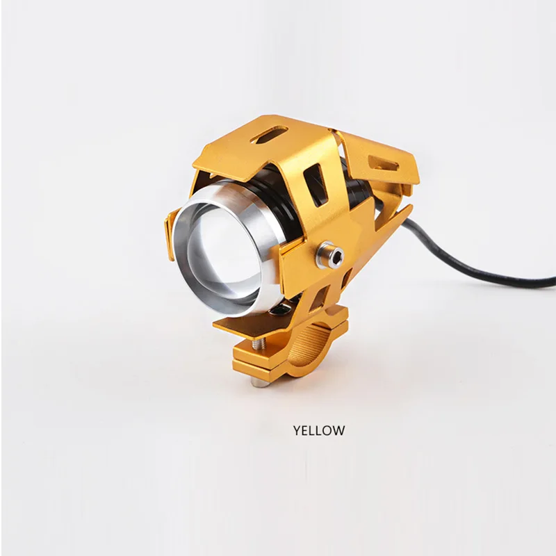 Yellow 2 шт. 30 Вт 12 В U5 мотоциклетные фары Вспомогательная рабочая лампа led Супер ярче мотоцикл прожектор фара точечные противотуманные фары - Цвет: Yellow