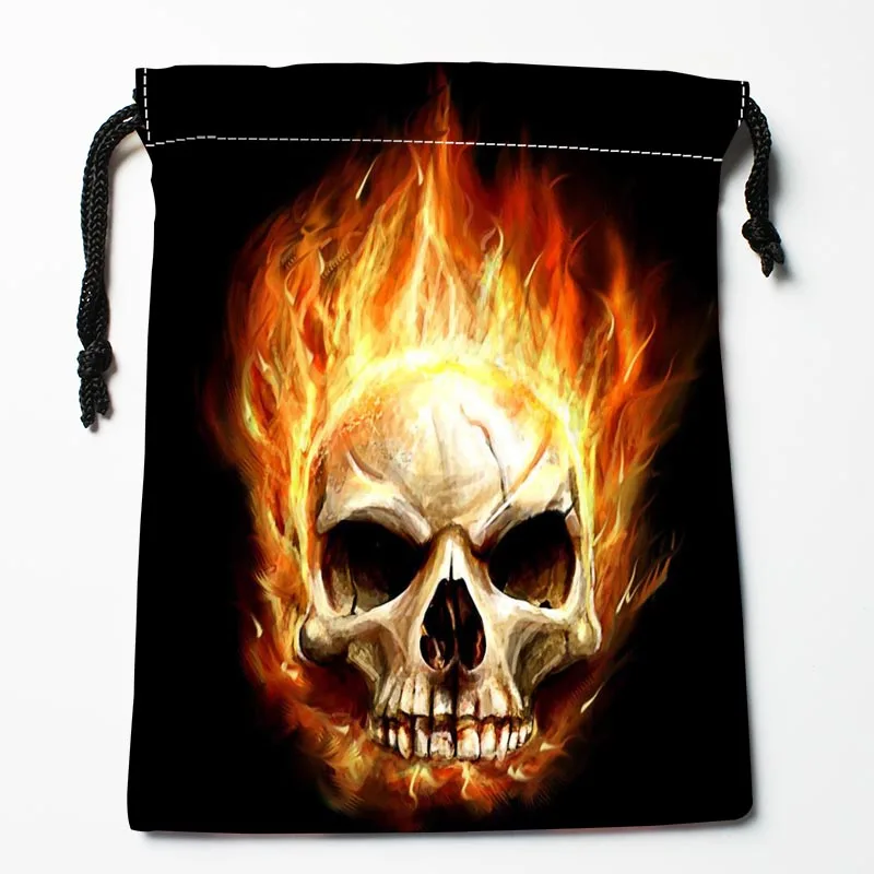 Новое поступление ghost rider череп сумки на шнуровке на заказ сумки для хранения, с принтом подарочные сумки больше размера 27x35 см DIY ваша фотография - Цвет: 4