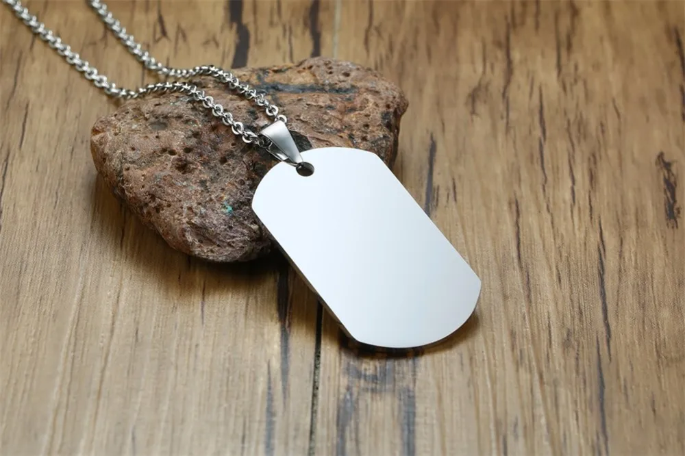 Нержавеющая сталь DOG TAG кулон ожерелье военные украшения персонализированные dogtag подарок на день рождения