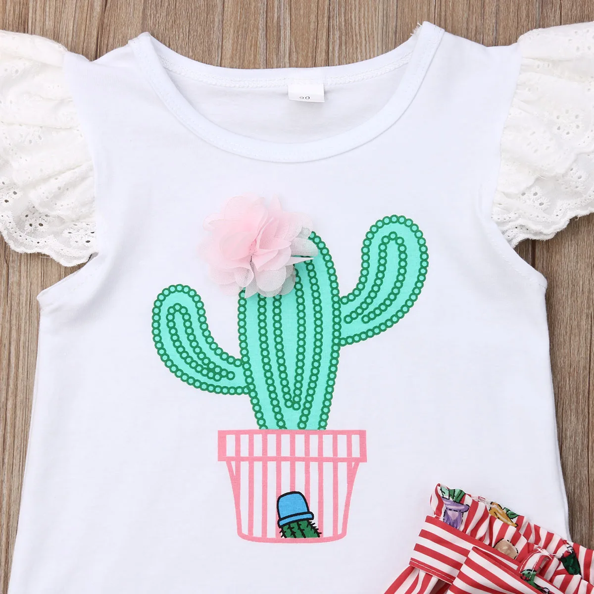 New Summer Toddler Baby Girl Clothes Lace Cactus Tops Stripe Shorts Outfits Clothing Sets Aliexpress