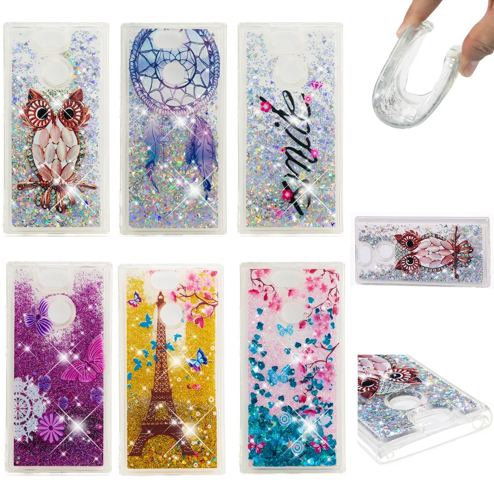 

LUCKBUY Glitter Stars Dynamic Liquid Quicksand Case For Coque Sony Xperia XA2 Case Soft TPU Back Cover For Sony xperia XA2 Case