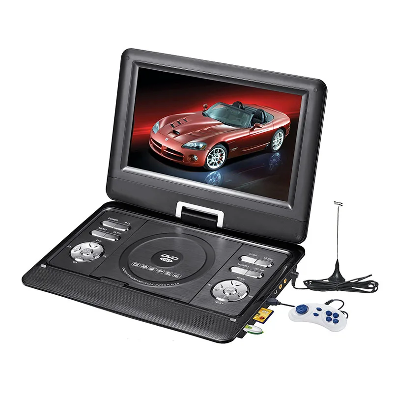 LONPOO 10,1 дюймов портативный dvd-плеер TFT lcd экран мультимедийный dvd-плеер с автомобильным зарядным устройством и функцией игры Поддержка DVD/CD/MP3