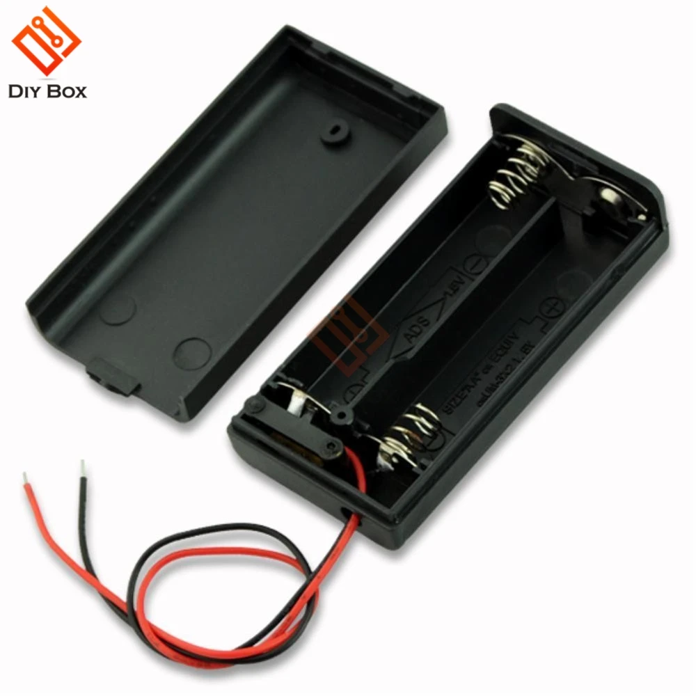 

Black 2 AA Battery Holder Box Case With Switch Standard 2 AA 2A Battery Holder Box Case With Switch