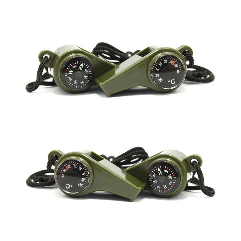 3 in 1 Survival Whistle Outdoor Tools Geology Compass Thermometer Mini Handheld Portable Triple Lifesaving | Спорт и развлечения