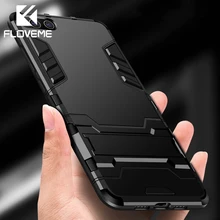 FLOVEME Shockproof Armor Case For Xiaomi Redmi 5 Plus 4X Silicone Kickstand Holder Case For Xiaomi Pocophone F1 Mi 8 A2 6X Cover(China)