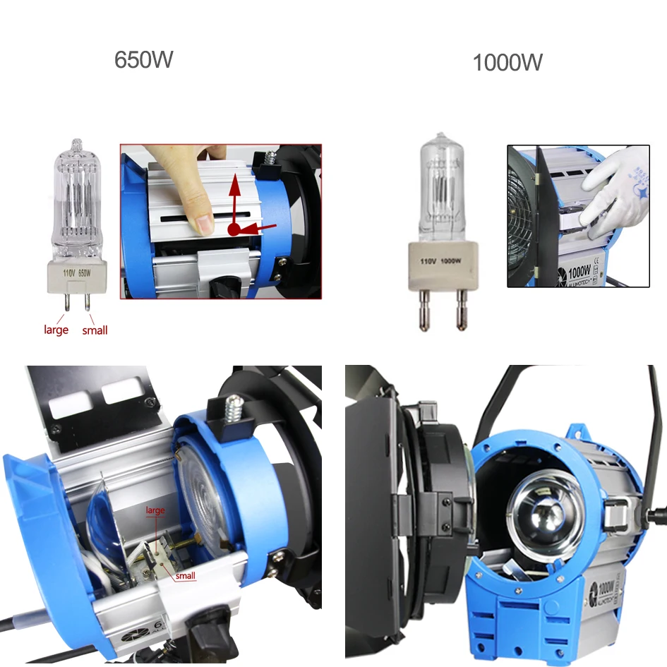 ALUMOTECH As Arri Light Pro 2*650 Вт+ 2*1000 Вт+ 4* диммер Fresnel вольфрамовый точечный свет для студийной видеокамеры фото освещение