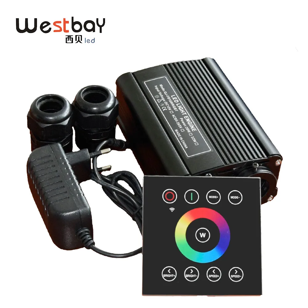 32W RGBW Fiber Optic Light Engine Driver Kit Double Port Fibre Optiq Light Source For Car Star Light