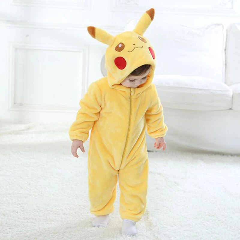 Baby Pokemon Kigurumi Pajamas Clothing Newborn Infant Romper Onesie Animal Anime Costume Outfit Hooded Winter Jumpsuit