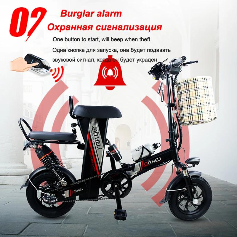 Excellent mini electric bike 12-inch power folding scooter adult small generation drive electric bicycle lithium battery electric bike 9