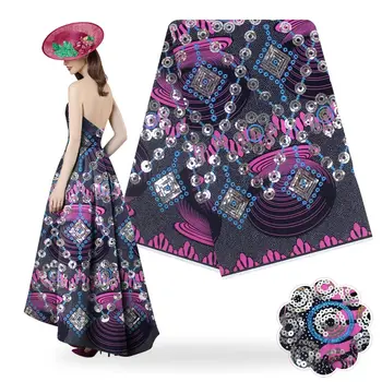 

Very beautiful african wax prints fabric cotton wax fabrics with sequins for dress H16041312