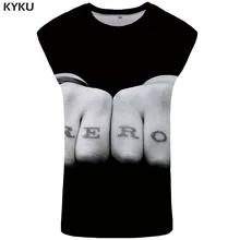 KYKU рука майка для мужчин бандажный жилет черный синглет пространство Ftness костюмы Harajuku майка рубашка без рукавов аниме печатных