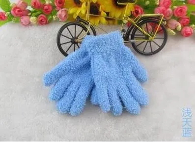 Смесь дети танец шерсть перчатки теплые зимние перчатки с пятью пальцами и прекрасные ученик чистый цвет перчатки 10 пара