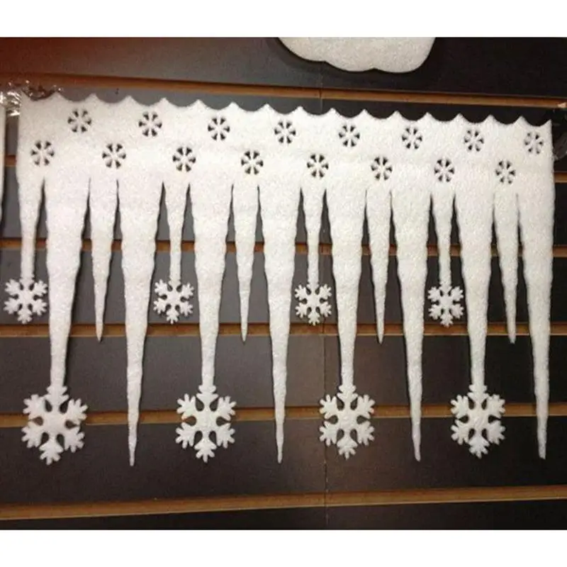 2 X Christmas White Snowflake Ice Strip Xmas Decoration Ornament Festival Party