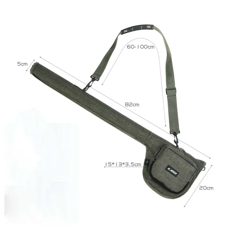 LEO Portable Multi-Purpose Fishing Rod Bag 82CM Two-Layer Canvas Shoulder Fly Fishing Rod Bag Rod Storage Case Fishing Tackles  (9)