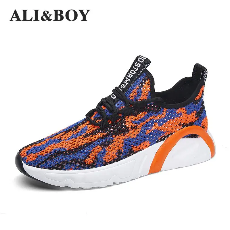 

2019 New Sneakers Breathable Men Running Shoes Chunky Height Increasing Zapatillas Hombre Camouflage Trainers Plus Size 39-45