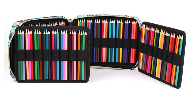 Case dos Desenhos Caixa de Arte Criativo Solt Grande Capacidade Colorido Lápis Animados Animal Floral Impressão Multifuncional Bolsa Caneta Suprimentos 150 9 Material escolar e de escritório