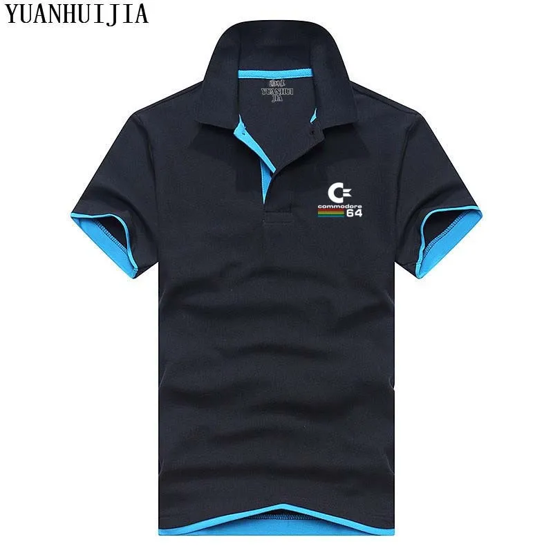 

2018 Summer Commodore 64 polo Shirts C64 SID Amiga Retro 8-bit Ultra Cool Design Vinyl polo Men Clothing With Short Sleeve