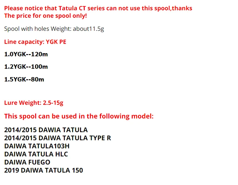 DIY легкий вес микролитая катушка для DAIWA татула/татула 103sh/татула HLC/FUEGO/ татула 150