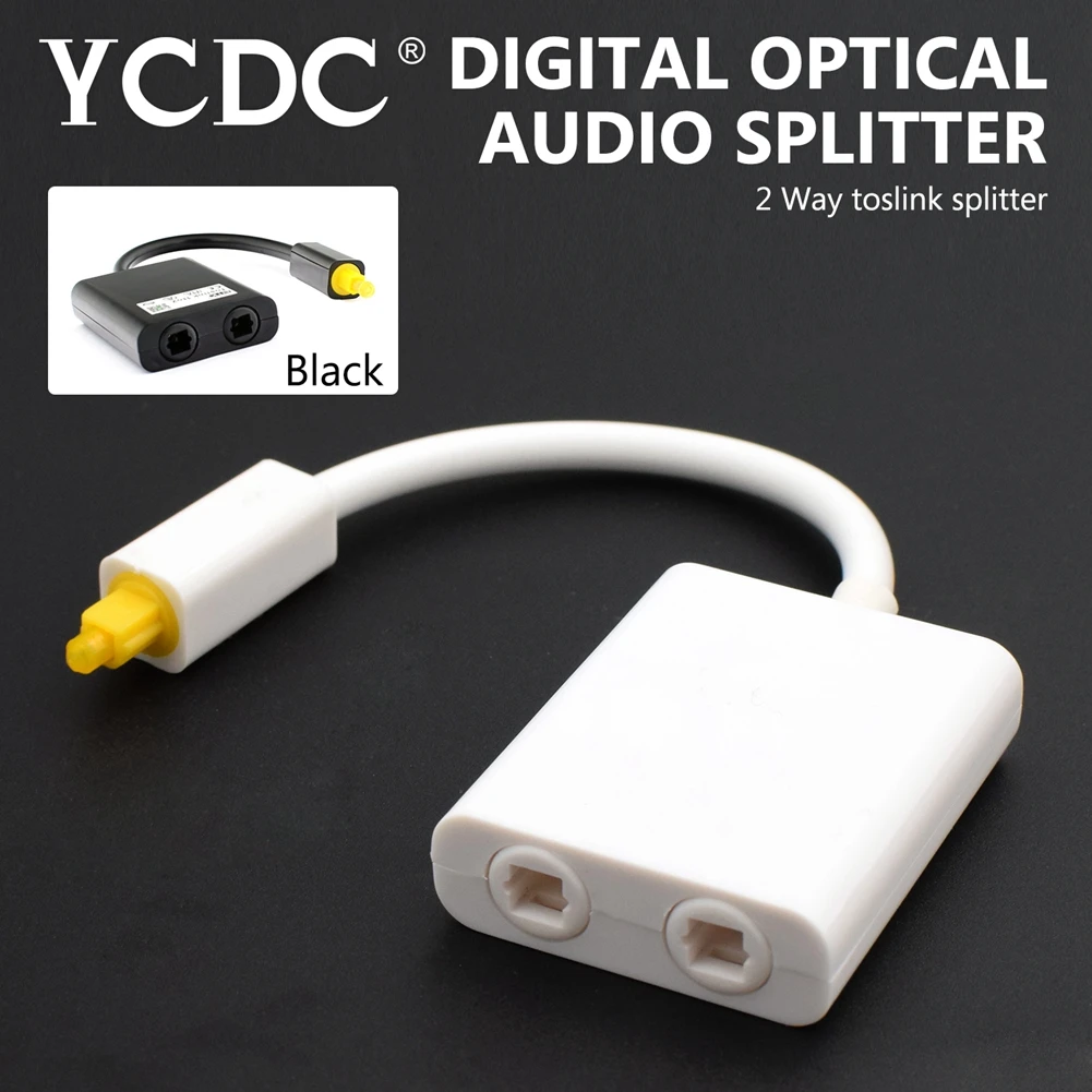 Белый черный высокое качество 2 Цвет 1x2 Цифровой оптический Toslink Волокно аудио 1 до 2 Женский Splitter адаптер для CD dvd-плеер