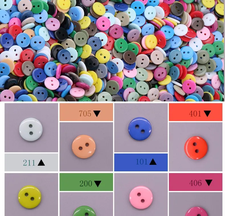 100 шт./лот полимерная пуговица для шитья, круглая, 2 отверстия, 10 мм(0,4in), диаметр, пришивные кнопки, аксессуары, ручная работа, Детские кнопки, сделай сам