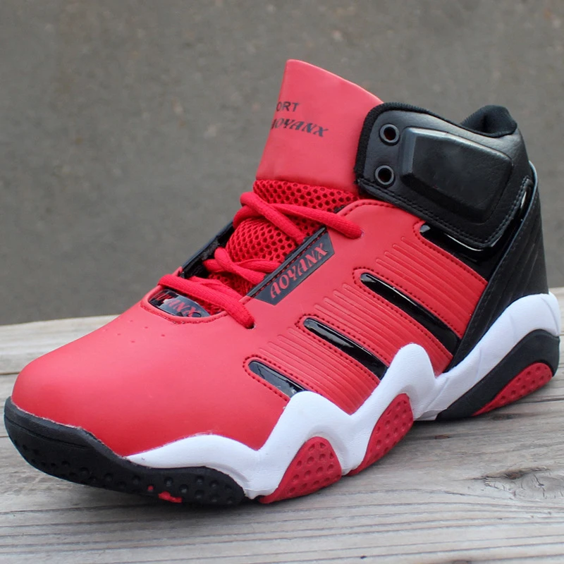 Tanie New Arrival męskie buty z najwyższej półki amortyzujące buty do koszykówki zasznurowane trampki odporne na wstrząsy oddychające sportowe buty sportowe na świeżym powietrzu