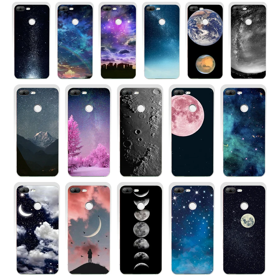 

150 Gradient Starry Sky Stars Moon Pattern Back Soft Silicone Tpu Cover phone Case for huawei Honor 8 9 Lite 8X p9 lite 2016