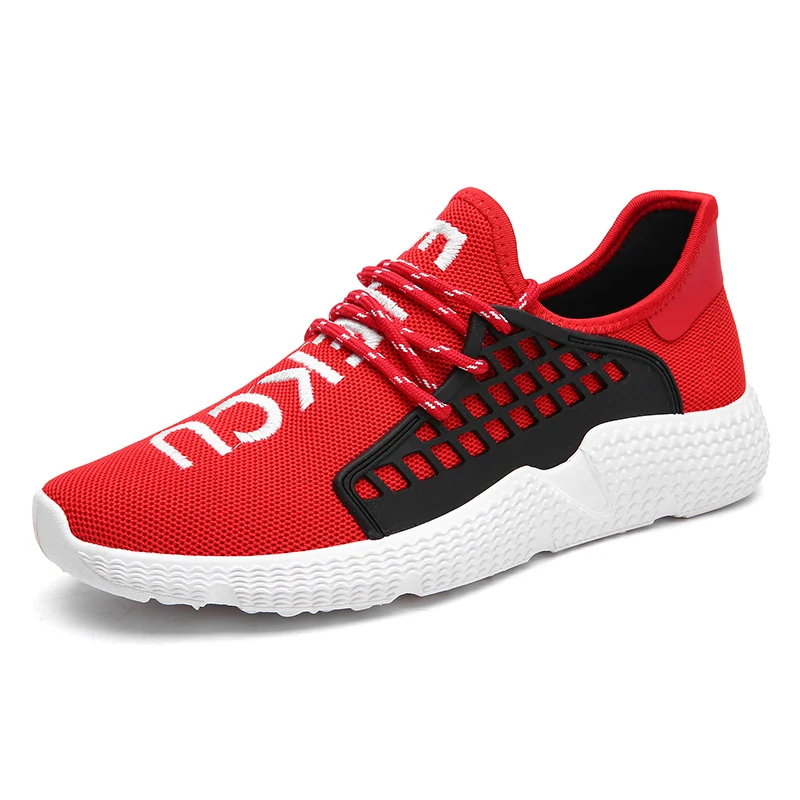 Doux D'été red Dentelle Chaussures Mode Géométrique De Rouge Confort Gris Black gray Marche Patch Up Hommes Poids Tenis Lumière Plat Tendance txgZgwfq