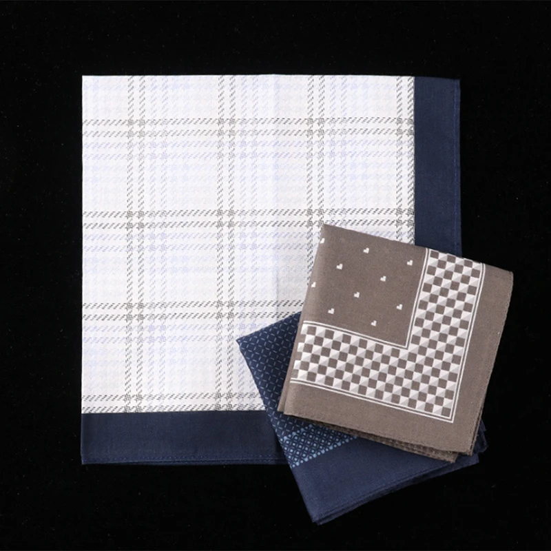 Хлопчатобумажные носовые платки плед печати нагрудный Платок для мужчин повседневная полоса квадратный Карманный платок полотенца
