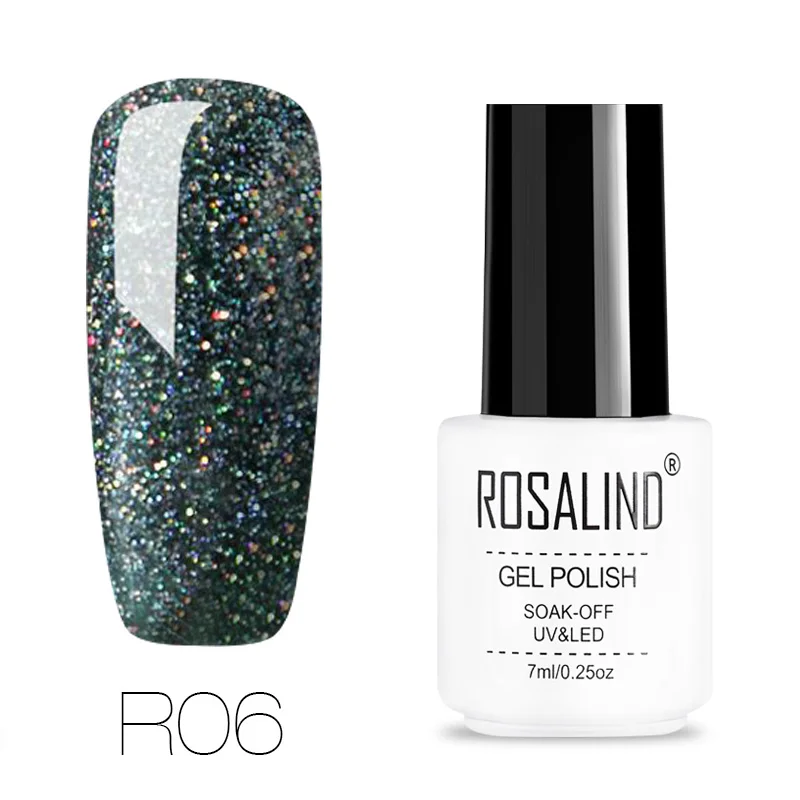 R06 ROSALIND набор гель-лаков для ногтей 7 мл полуперманентный УФ основа верхнее покрытие Гибридный все для маникюра гель для дизайна ногтей Лаки лак - Цвет: R06