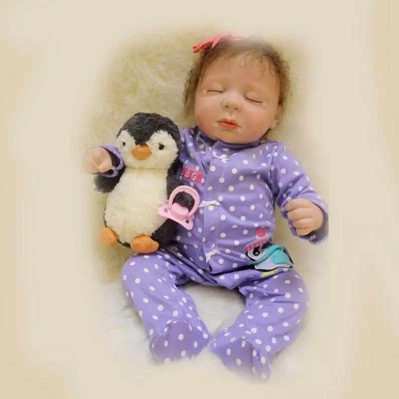 

50cm/20" Lifelike Handmade Silicone Vinyl Newborn Sleeping Girl Reborn Doll Baby Toy Gift Collection