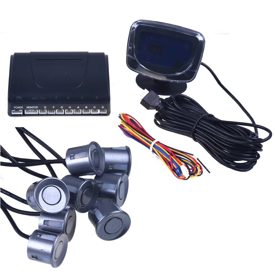 Car Parking Sensors 8 Weatherproof Rear Front View Reverse Backup Radar Kit System LCD Display Monitor parking sensor kit led parking sensor kit parking sensor car led parking sensor