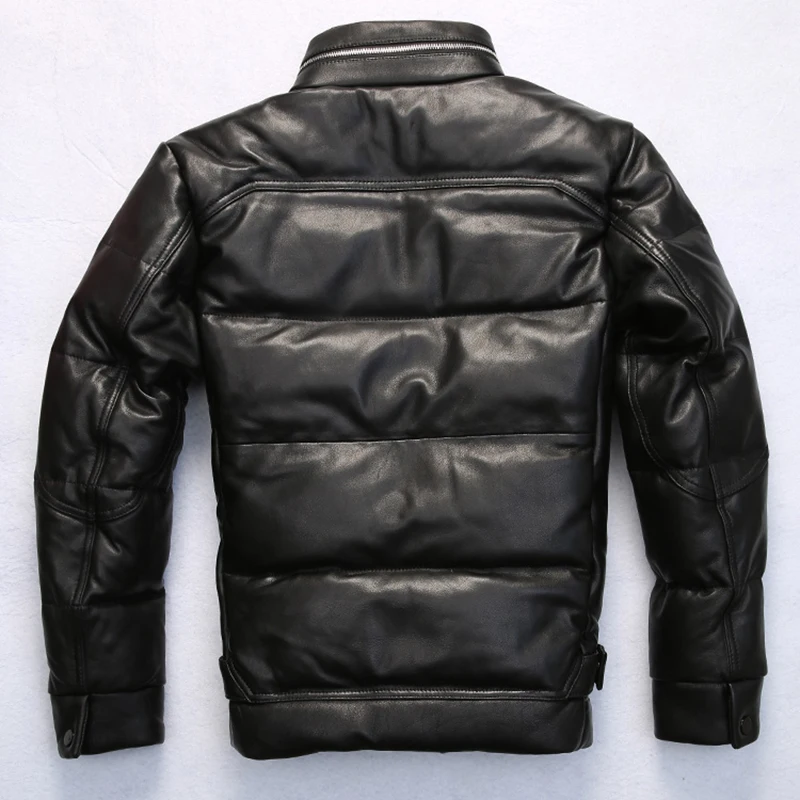 60% OFF mens genuine sheep leather down jacket super warm sheep skin winter leather jacket 6189